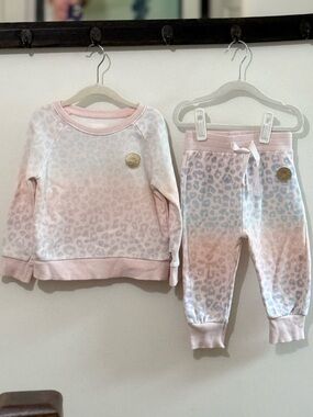 Huxbaby Pink Leopard Print Sweatshirt & Jogger Set